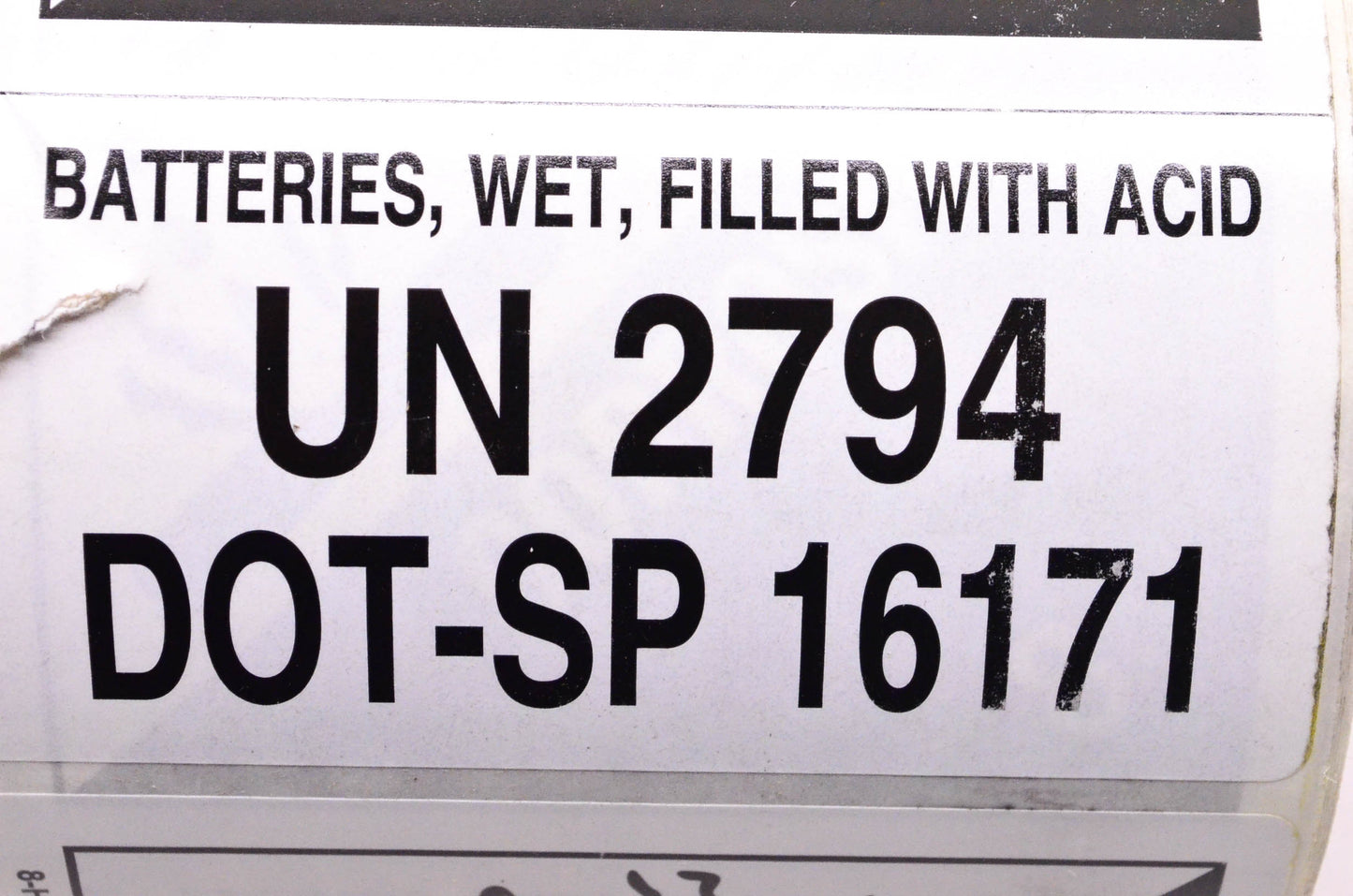 Aftermarket UN 2794, DOT-SP 16171 Leaking Battery Warning Labels NOS