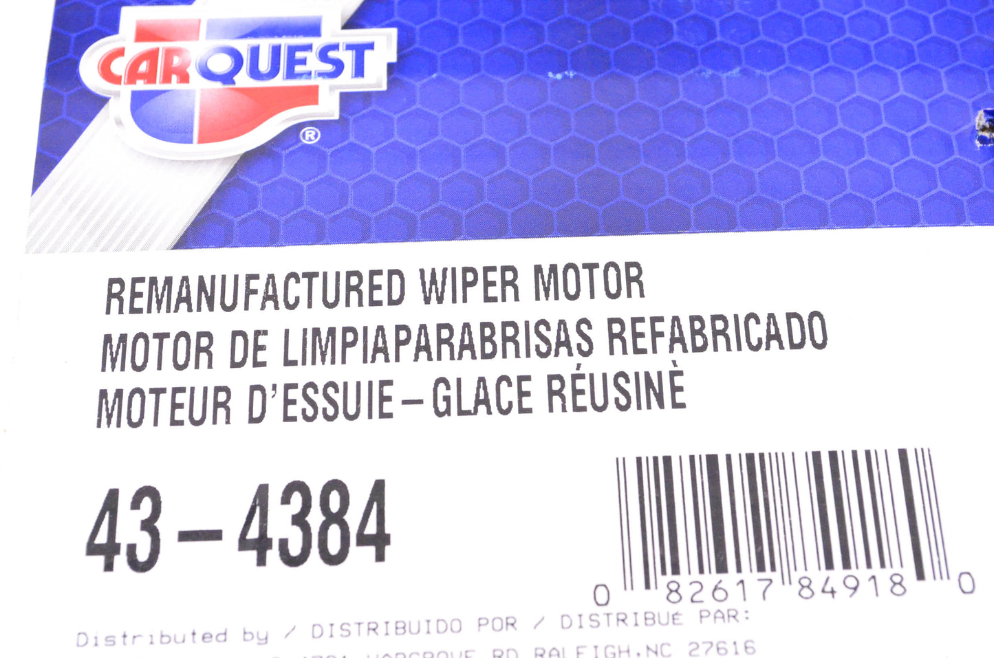 Carquest 43-4384 Remanufactured Wiper Motor NOS