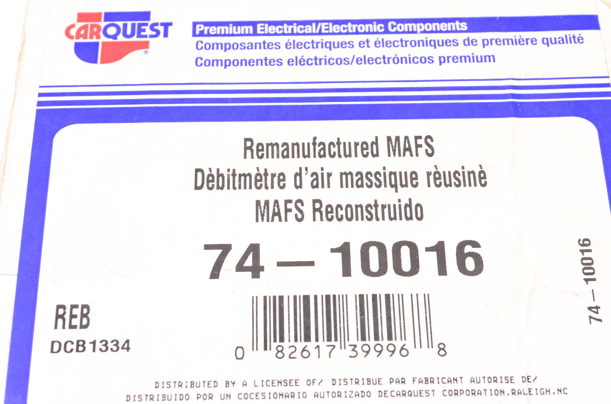 Carquest 74-10016 Remanufactured Mass Airflow Sensor NOS