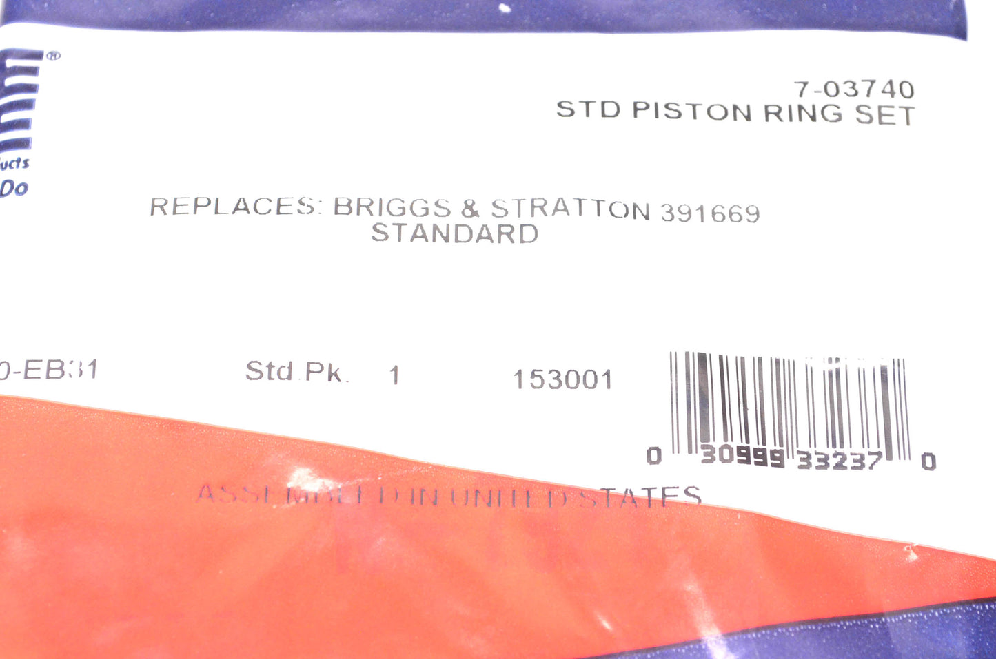 Prime Line 7-03740, 391669 STD Piston Ring Kit NOS