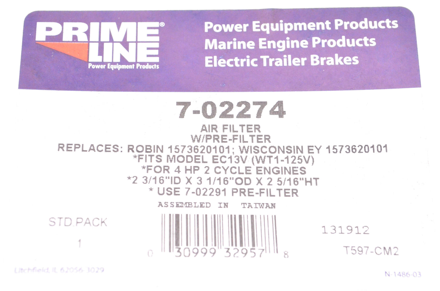 Prime Line 7-02274, 1573620101, EY 1573620101 Air Filter NOS
