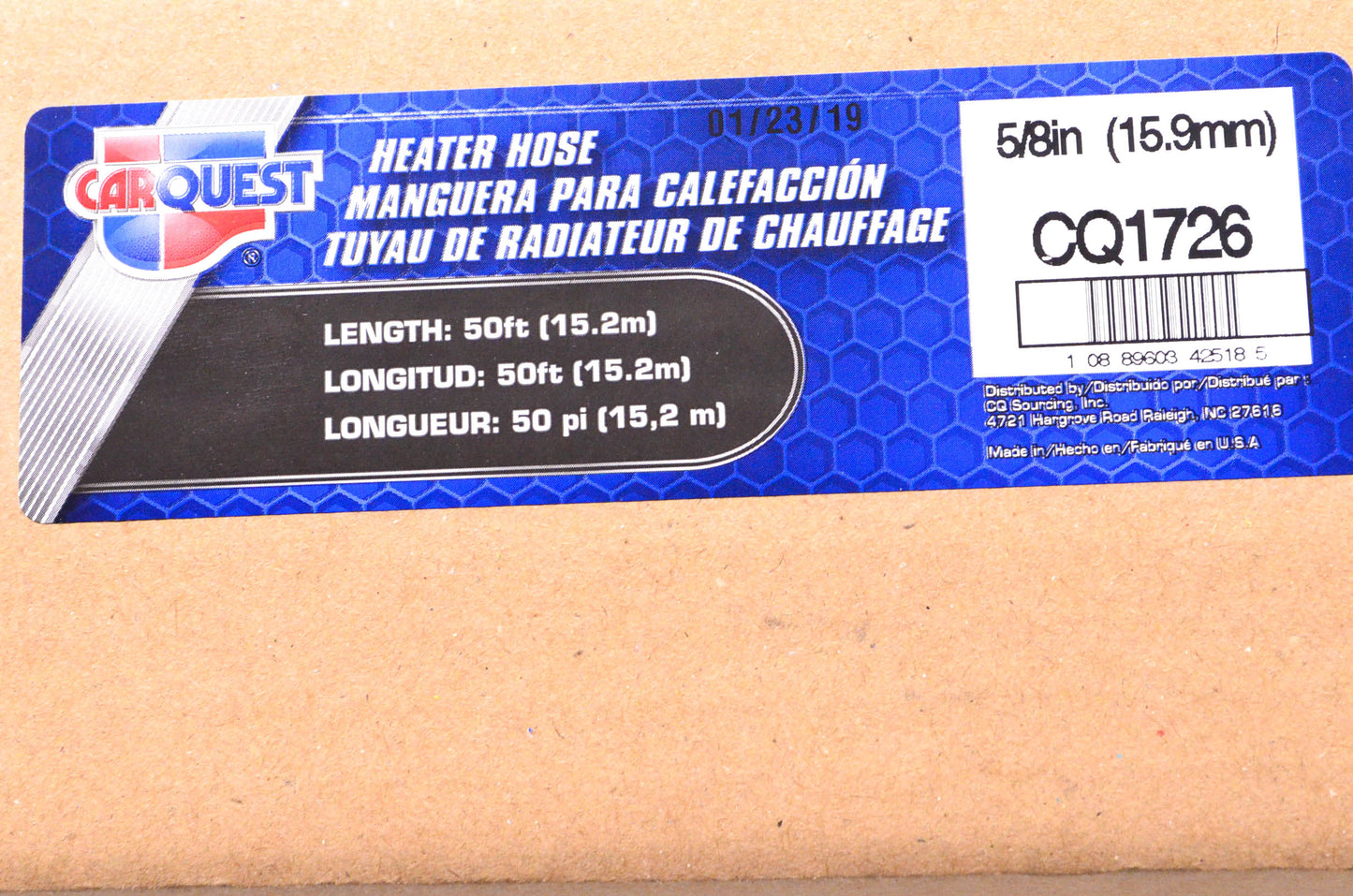 Carquest CQ1726 50' Heater Hose 5/8" Diameter NOS