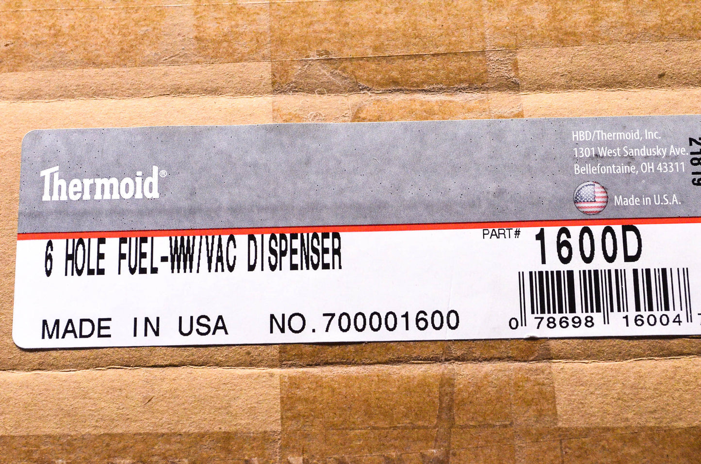 Thermoid 1600-D, 1600D 6 Out Hose Dispenser NOS