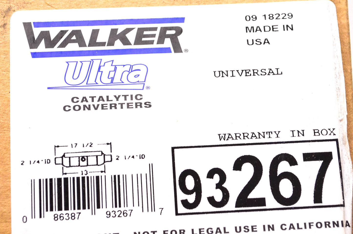Walker 93267 Ultra Catalytic Converter NOS