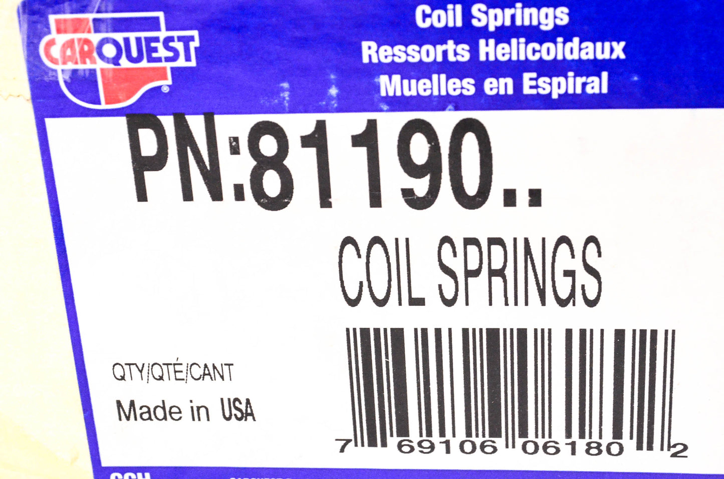 Carquest 81190 Coil Spring Kit NOS