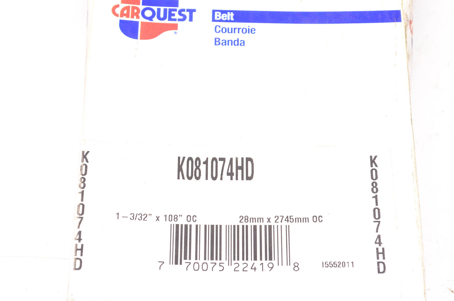 Gates K081074HD Micro-V Belt Serpentine NOS