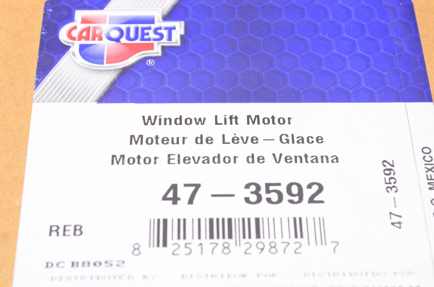 Carquest 47-3592 Remanufactured Window Lift Motor NOS