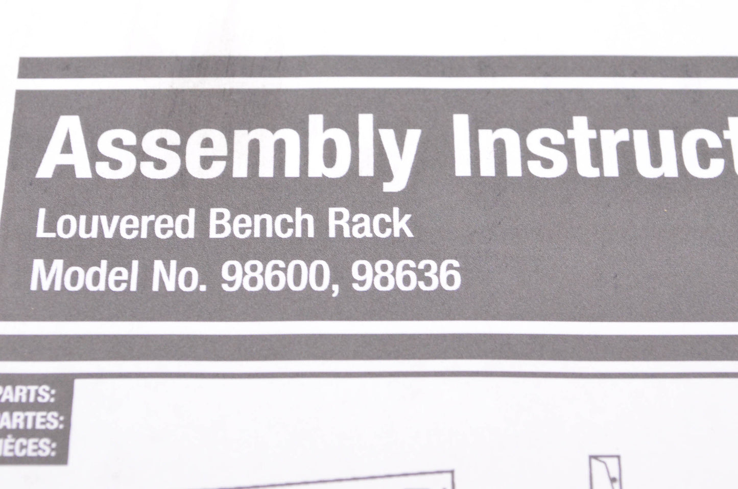 Akro-Mils 98600, 98636 Louvered Bench Rack NOS