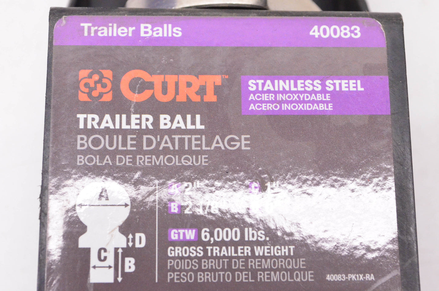 Curt 40083 Trailer Ball NOS