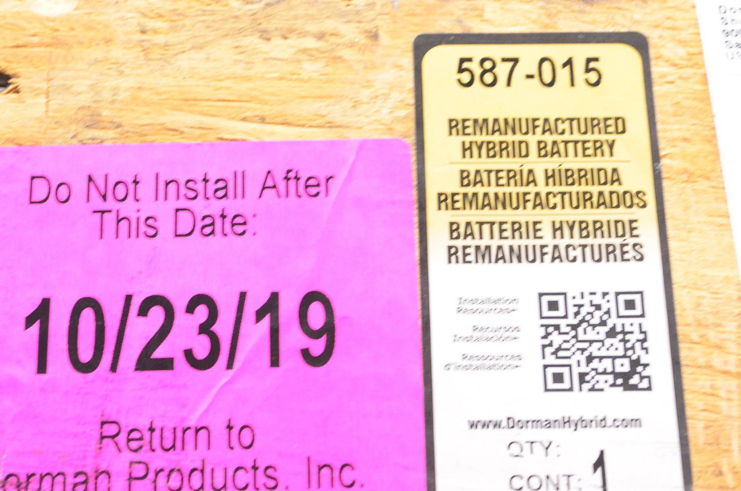 Dorman 587-015 2012-2017 Toyota Prius C Remanufactured Hybrid Battery NOS