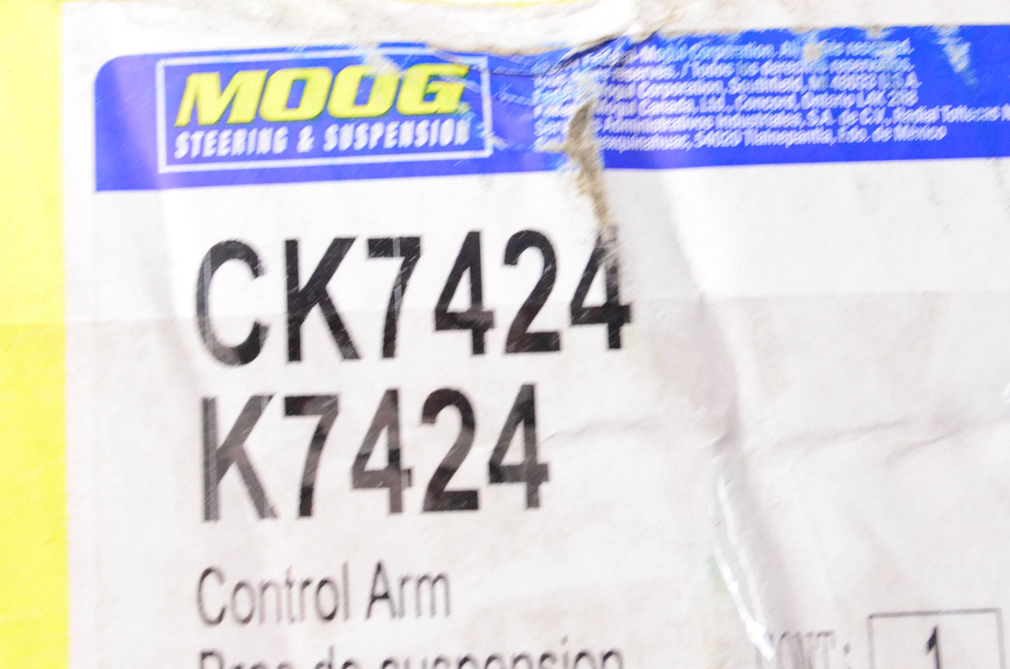 Moog CK7424, K7424 Control Arm NOS