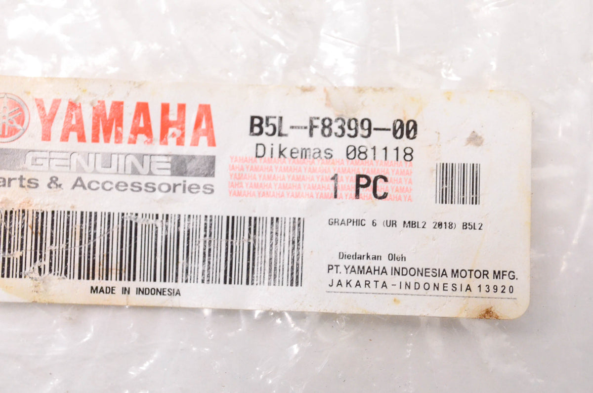 New OEM Yamaha B5L-F8399-00-00 Yamaha Graphic Number 6 NOS