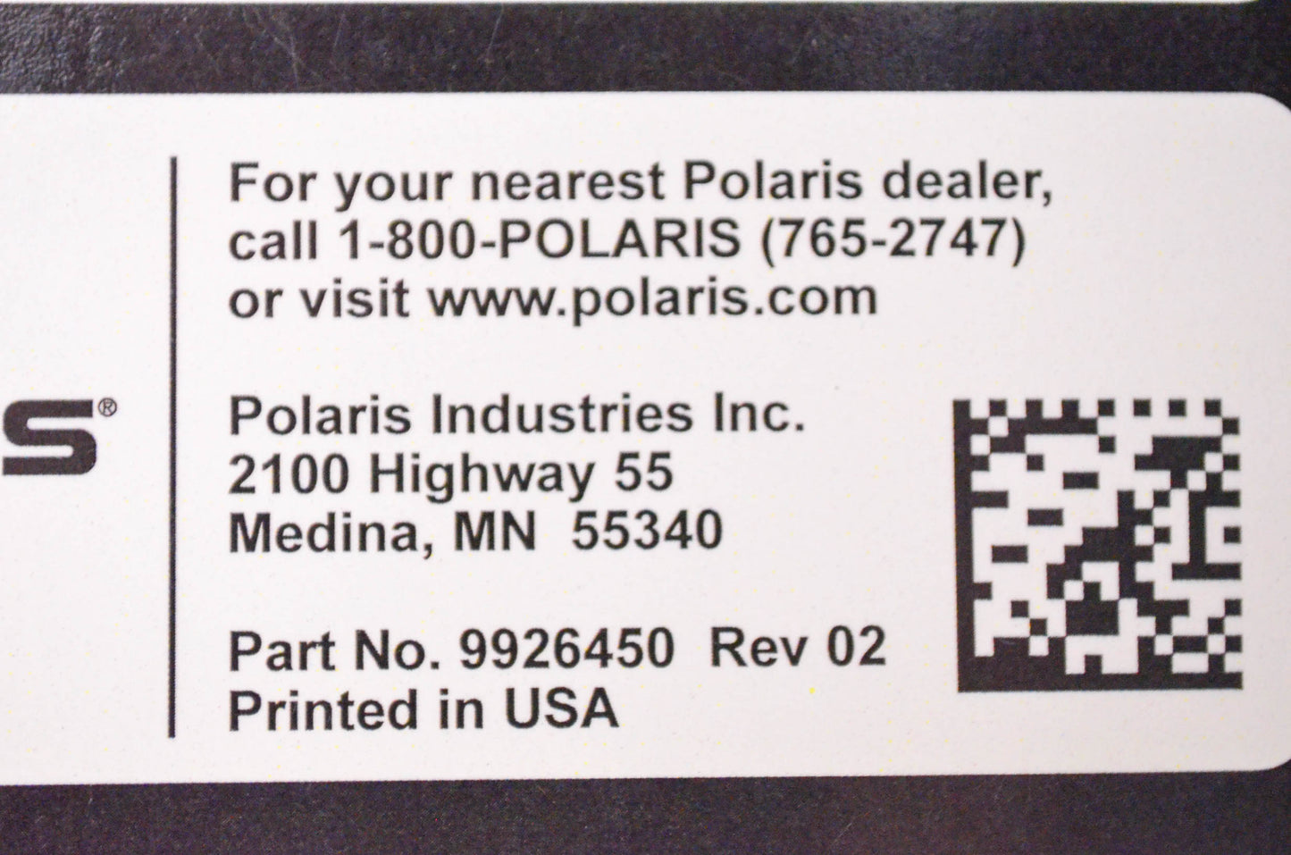 New OEM Polaris 9926450 2016 Sportsman 850 Owner's Manual NOS
