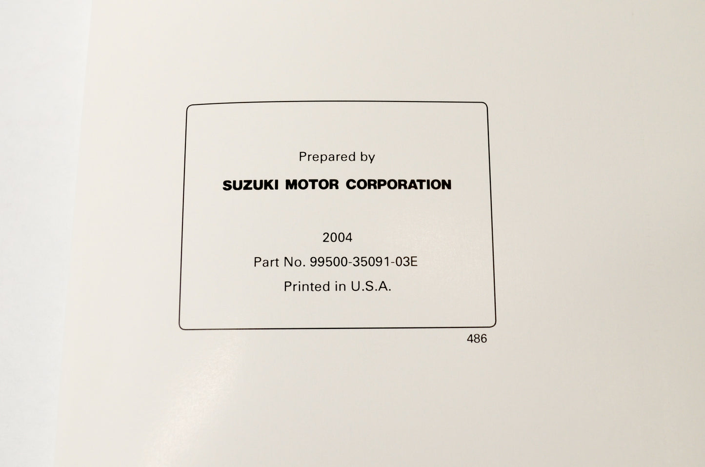 New OEM Suzuki 99500-35091-03E GSX-R600 Service Shop Manual NOS
