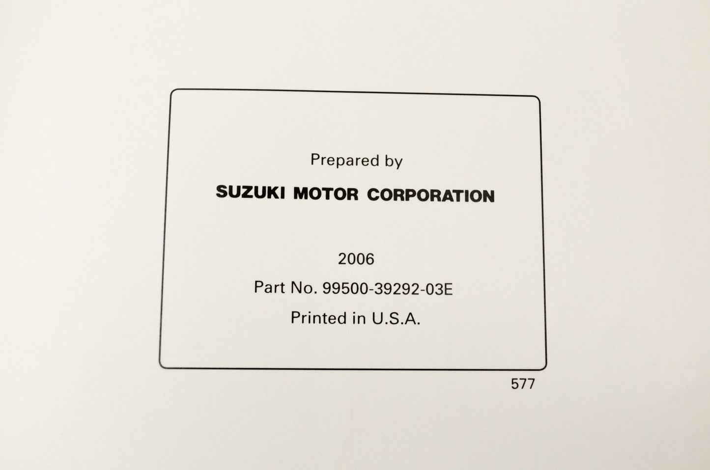 OEM Suzuki 99500-39292-03E VZR1800 Service Shop Manual