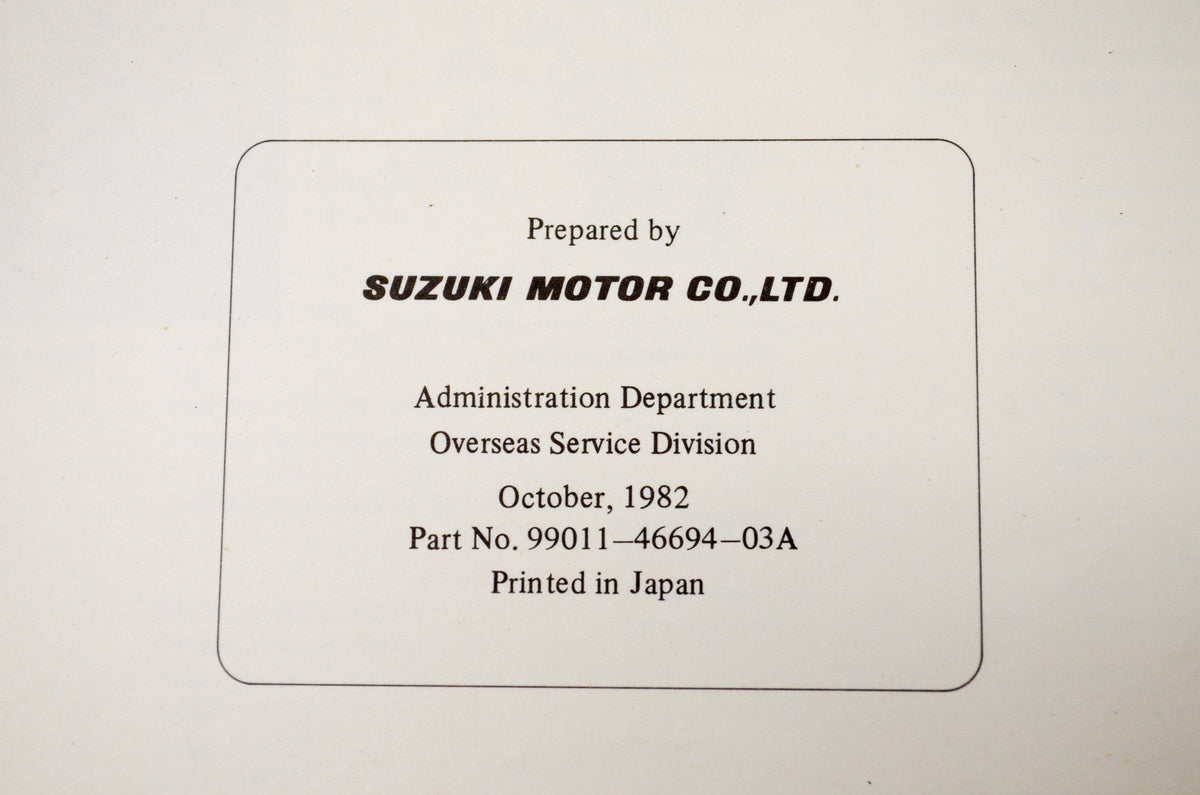 OEM Suzuki 99011-46694-03A 1983 RM60 Owner's Manual