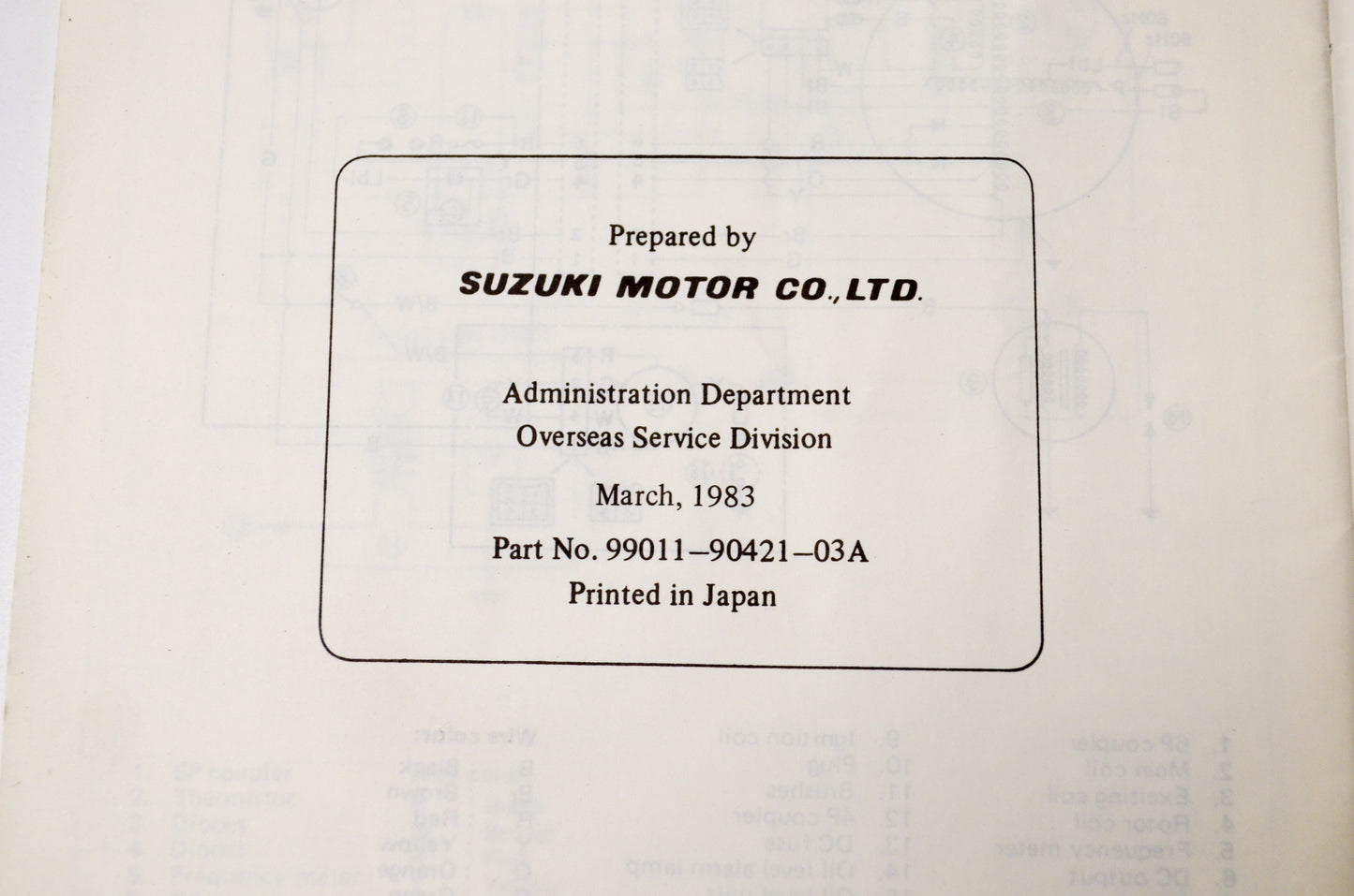 OEM Suzuki 99011-90421-03A SE500/SE500A Owner's Manual