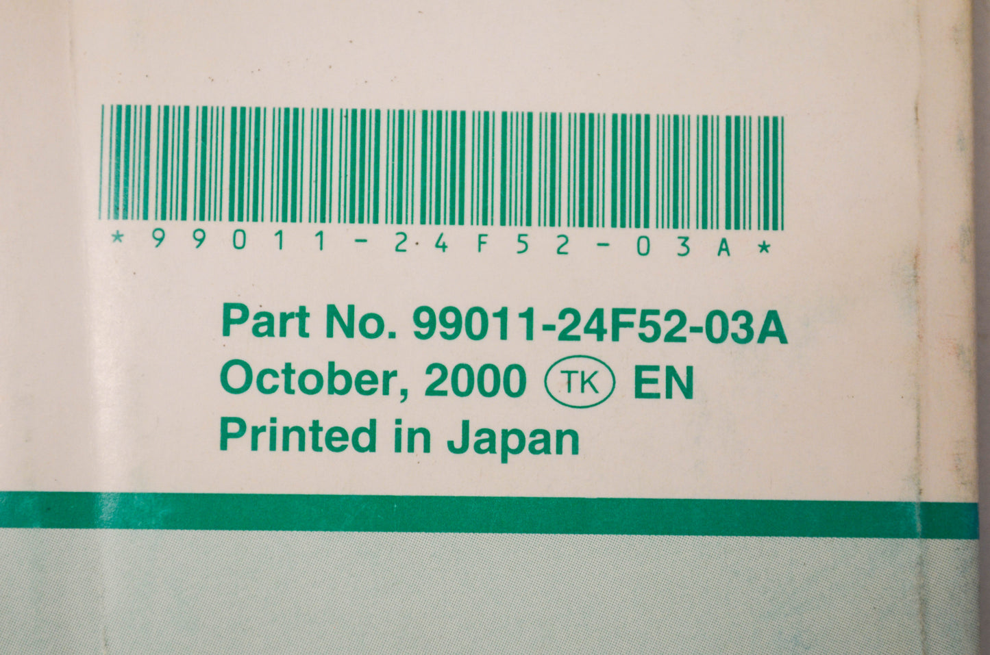 OEM Suzuki 99011-24F52-03A GSX1300R Owner's Manual