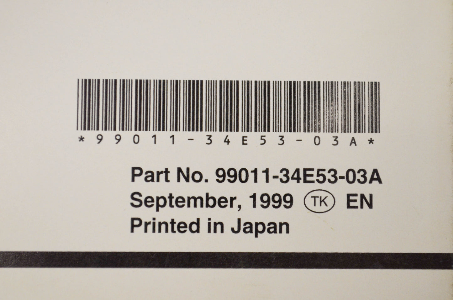 OEM Suzuki 99011-34E53-03A GSX-R600 Owner's Manual
