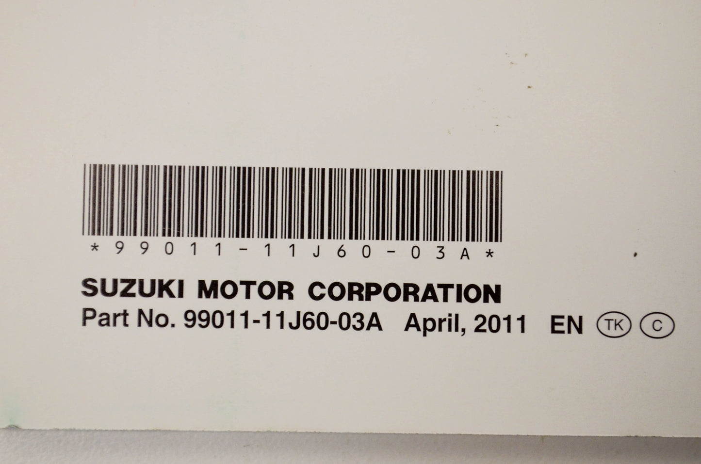 New OEM Suzuki 99011-11J60-03A DL650A Owner's Manual NOS