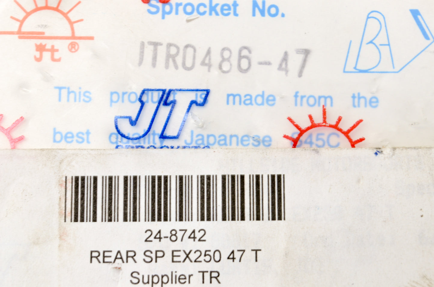 JT Sprockets 24-8742, 248742, JTR486.47T Rear Sprocket 47T NOS