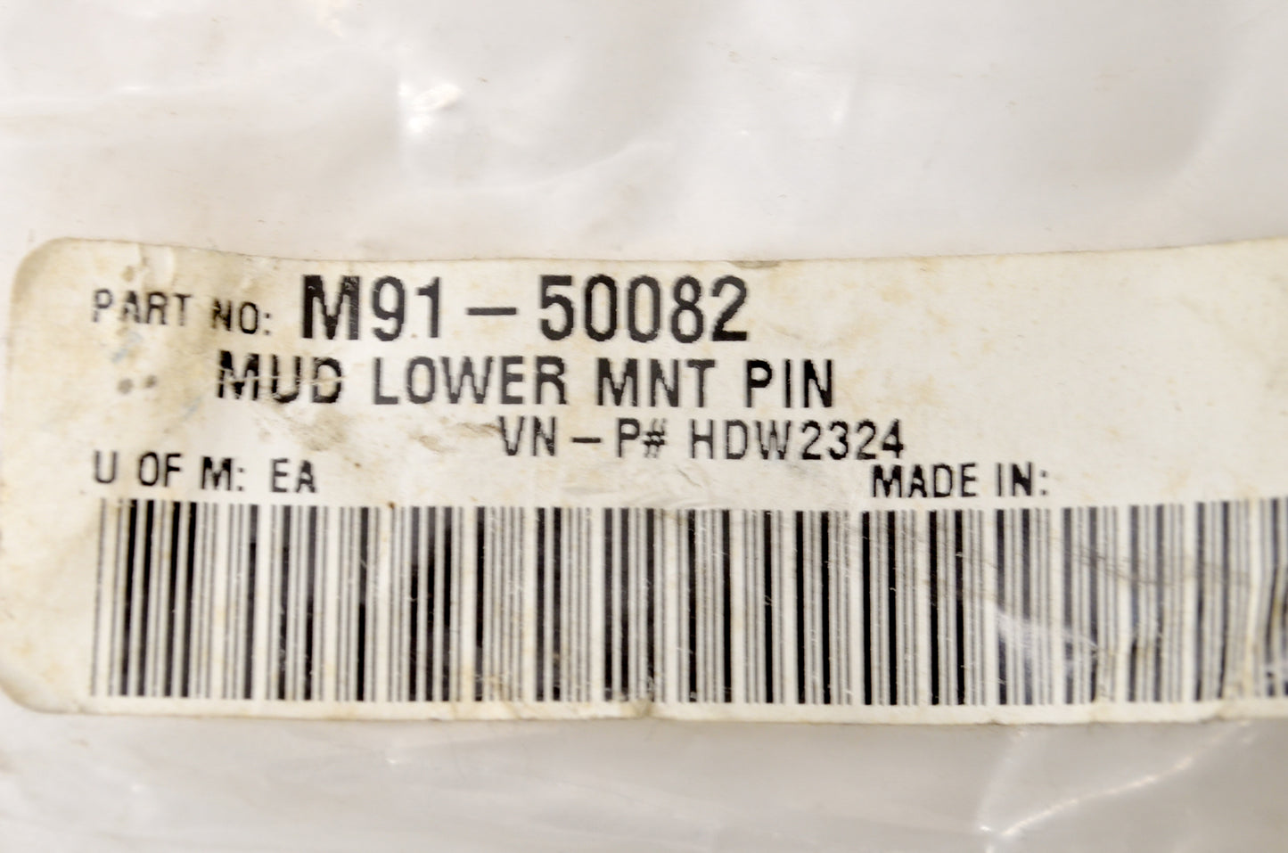 Moose M91-50082 Plow Mounting Hitch Pin NOS
