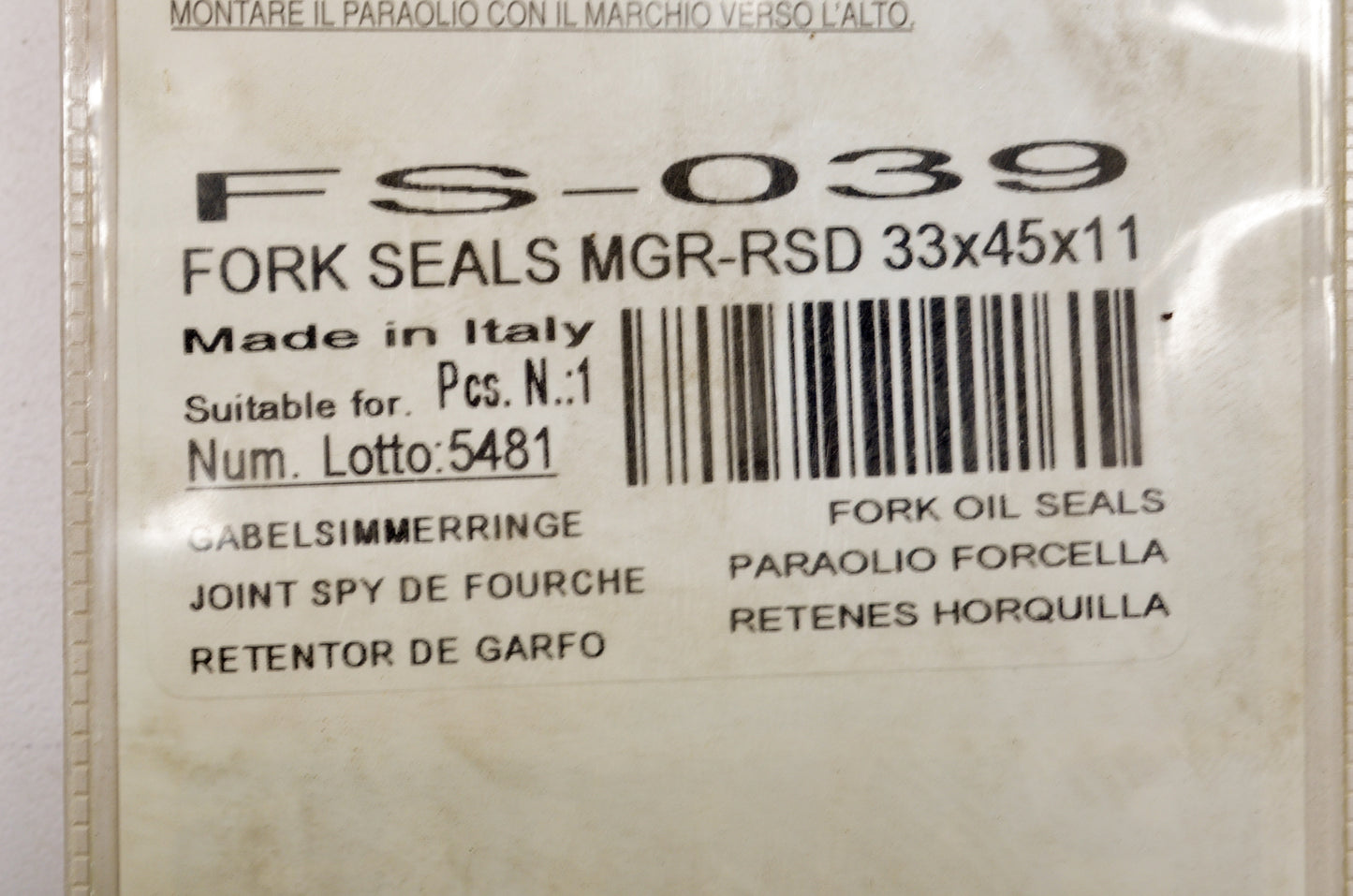 Parts Unlimited FS-039 Front Fork Seal Kit NOS