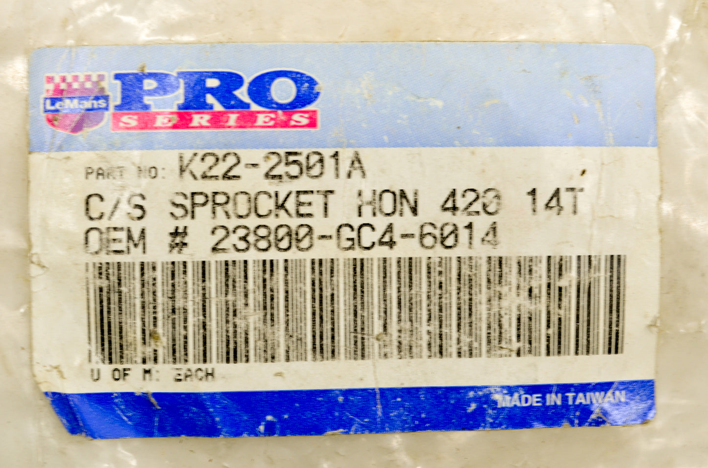 LeMans Pro Series K22-2501A Sprocket 14T NOS