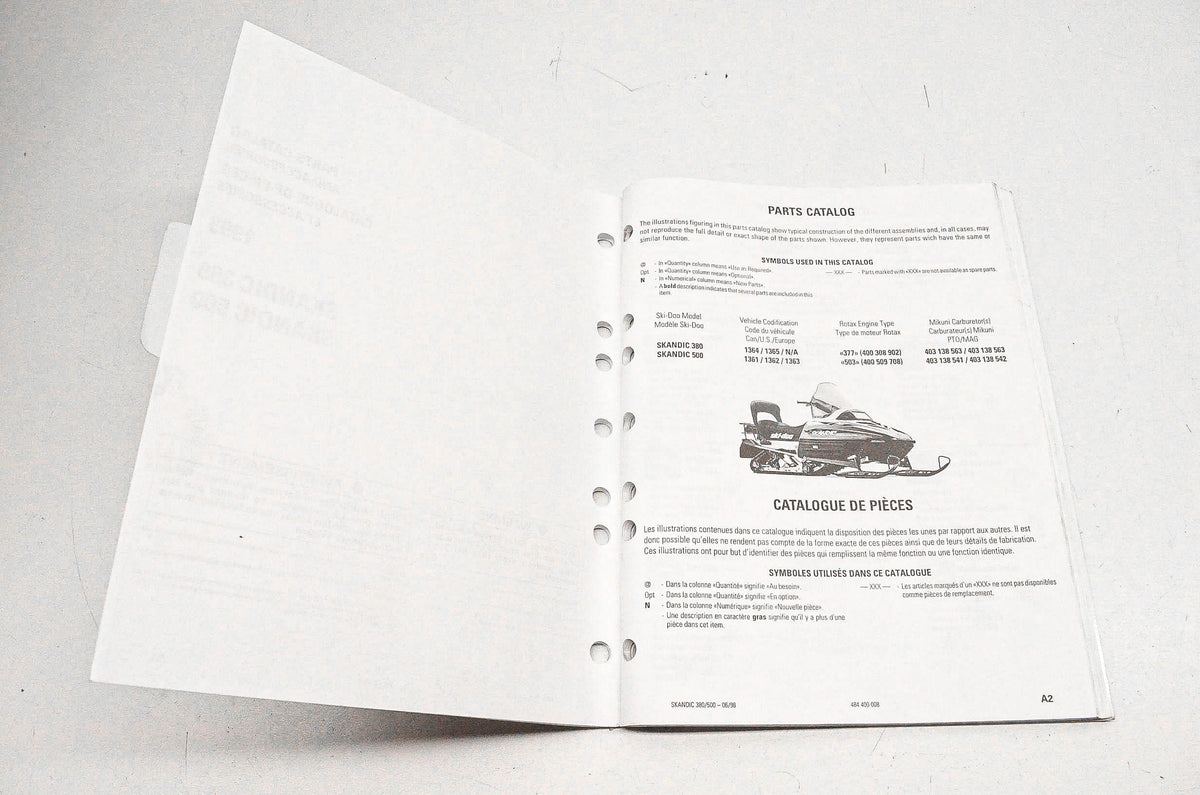 OEM Ski-Doo 484400008, P484400008 1999 Skandic 380/500 Parts Catalog