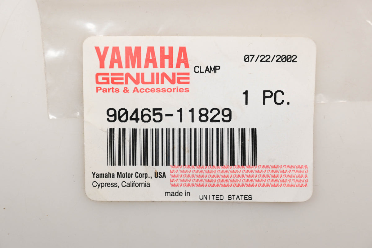 New OEM Yamaha 90465-11829-00 Clamp Qty 1 NOS