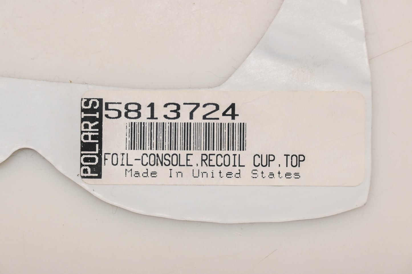 New OEM Polaris 5813724 Console Top Recoil Cup Foil Qty 1 NOS