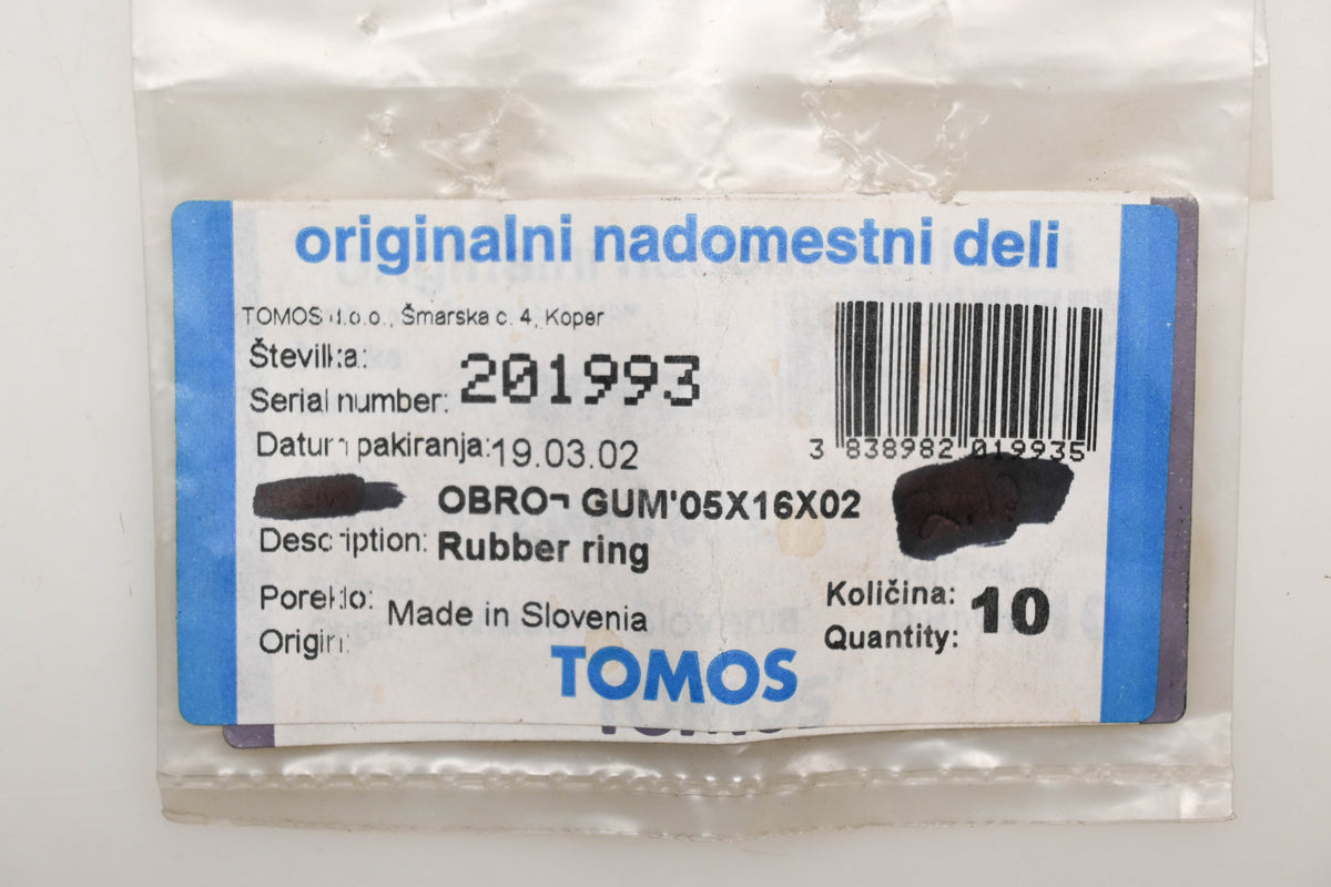 Tomos 201993, 201-993 Rubber Ring Qty 10 NOS