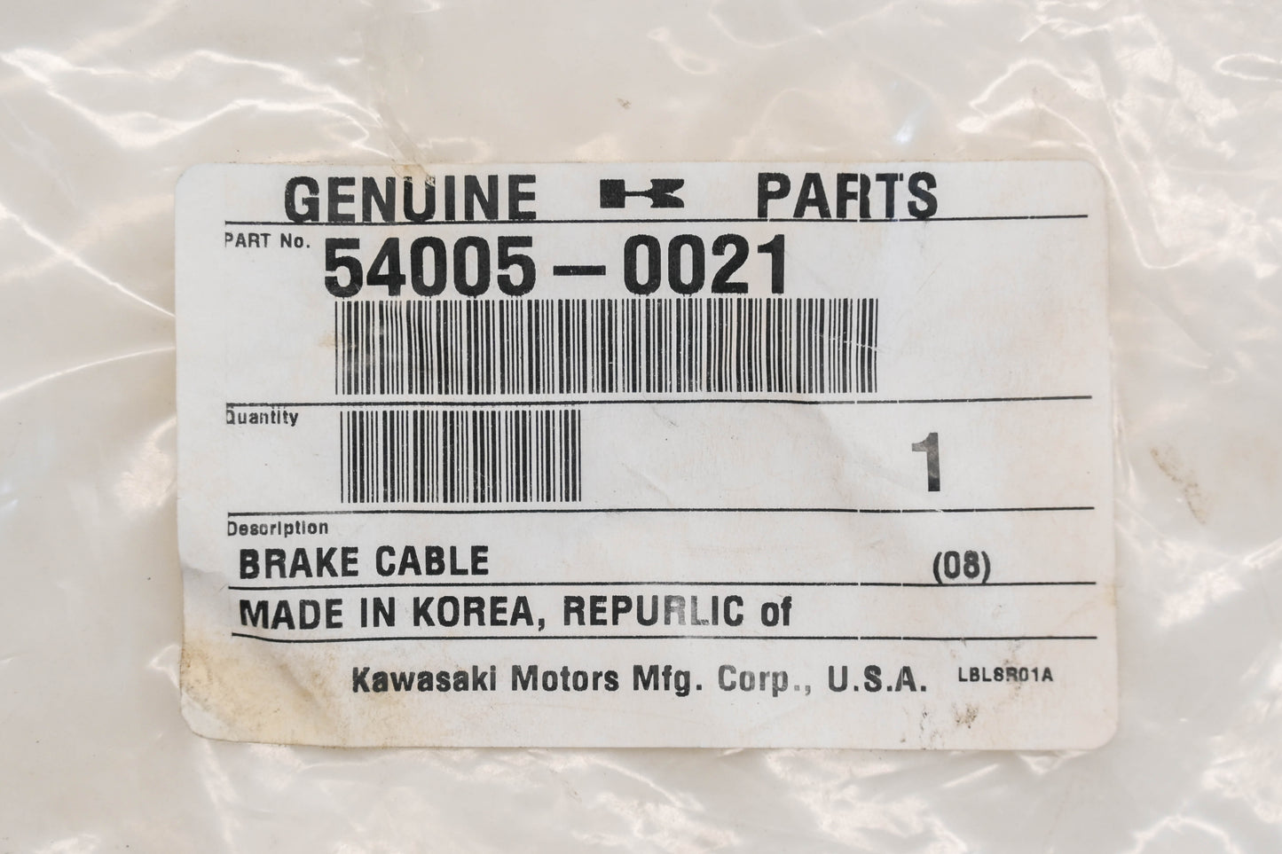 New OEM Kawasaki 54005-0021 Brake Cable Qty 1 NOS