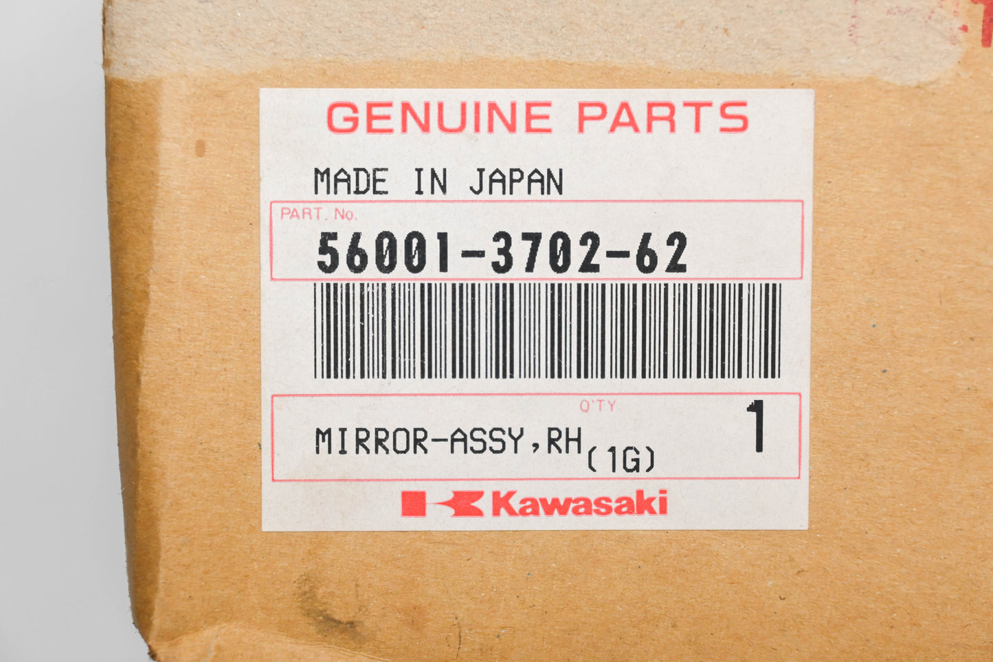 New OEM Kawasaki 56001-3702-62 Right Hand Mirror Assembly Purple Qty 1 NOS