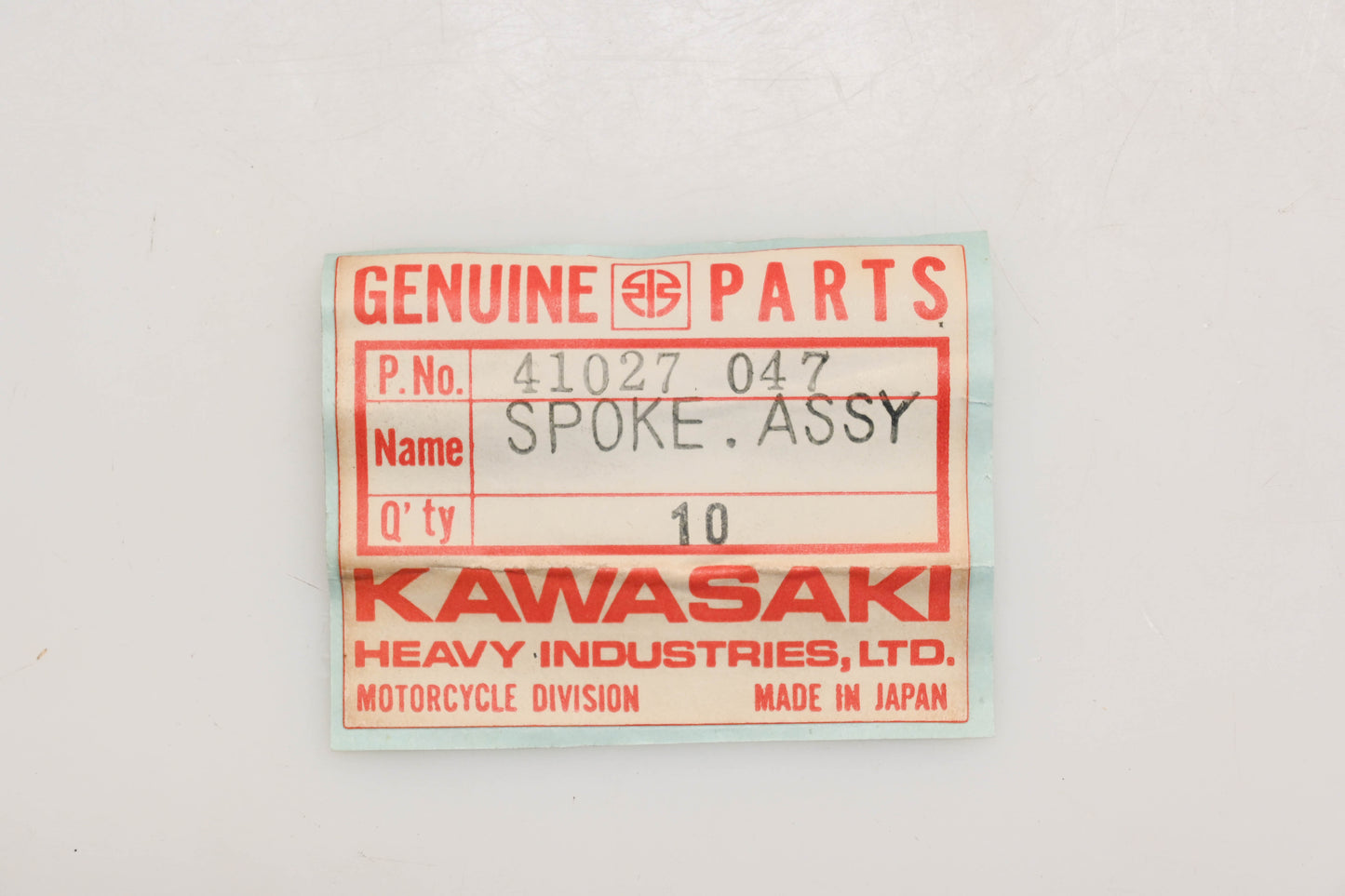 New OEM Kawasaki 41027-047 Rear Inner Spokes Qty 10 NOS