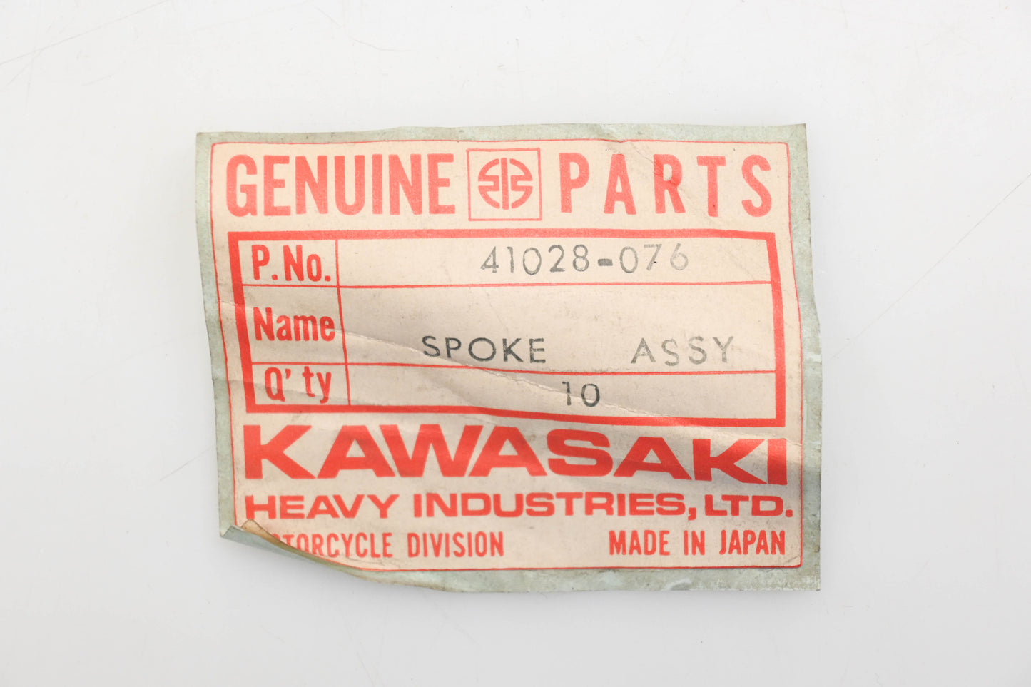 New OEM Kawasaki 41028-076 Outer Rear Spokes Qty 10 NOS