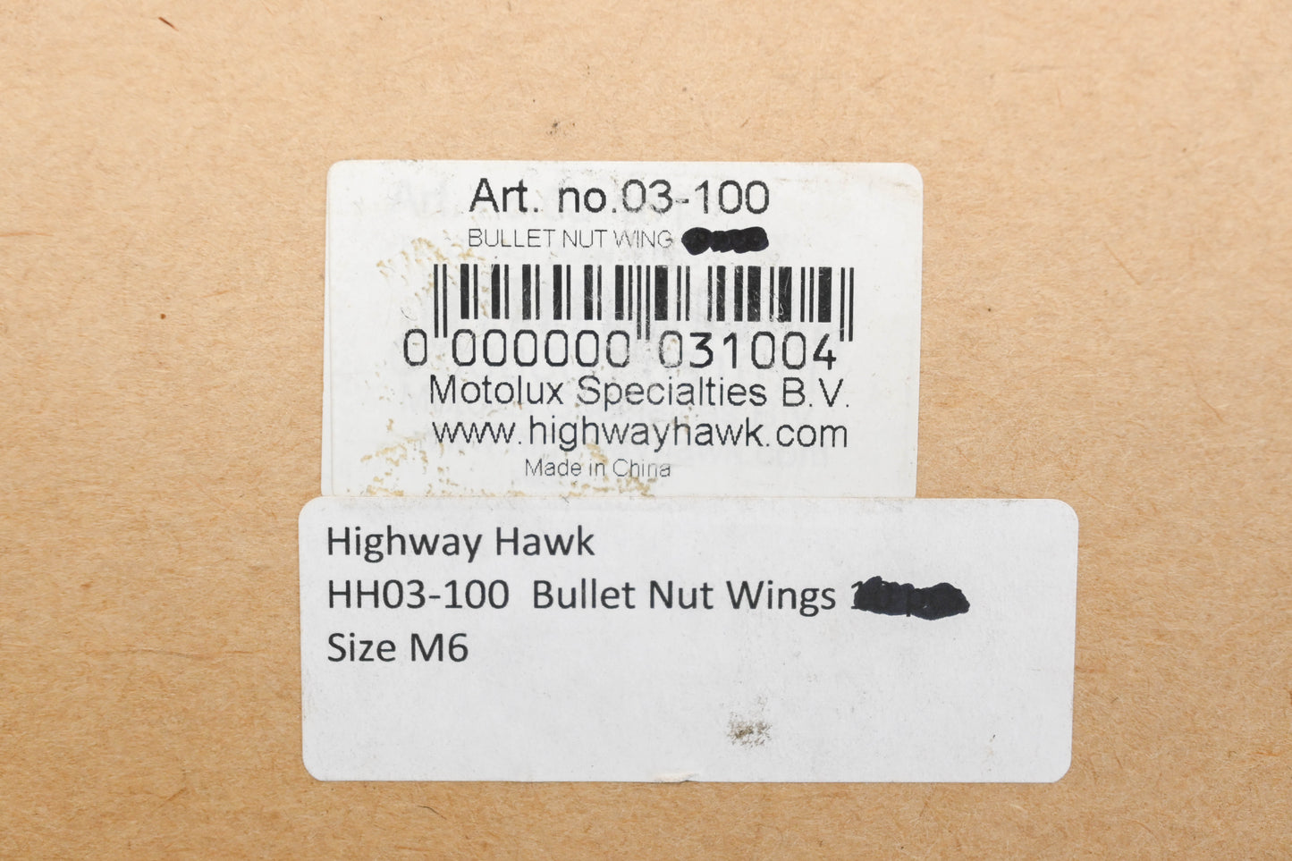 Highway Hawk 03-100 M6 Chrome Bullet Nut Assembly NOS