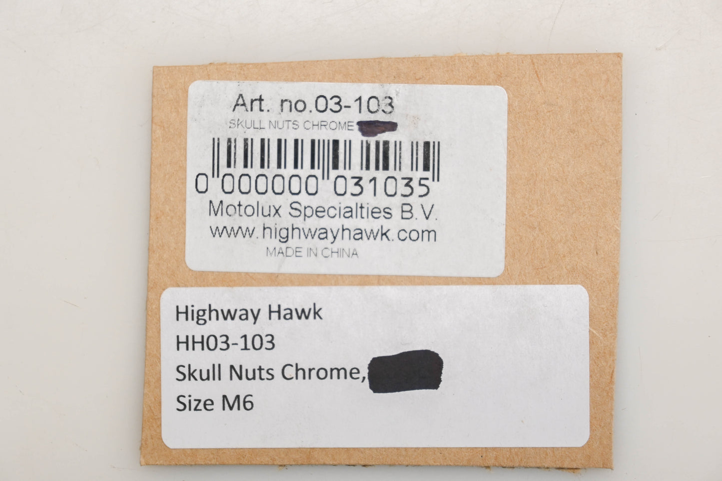 Highway Hawk 03-103 Blue M6 Chrome Skull Nut Assembly NOS