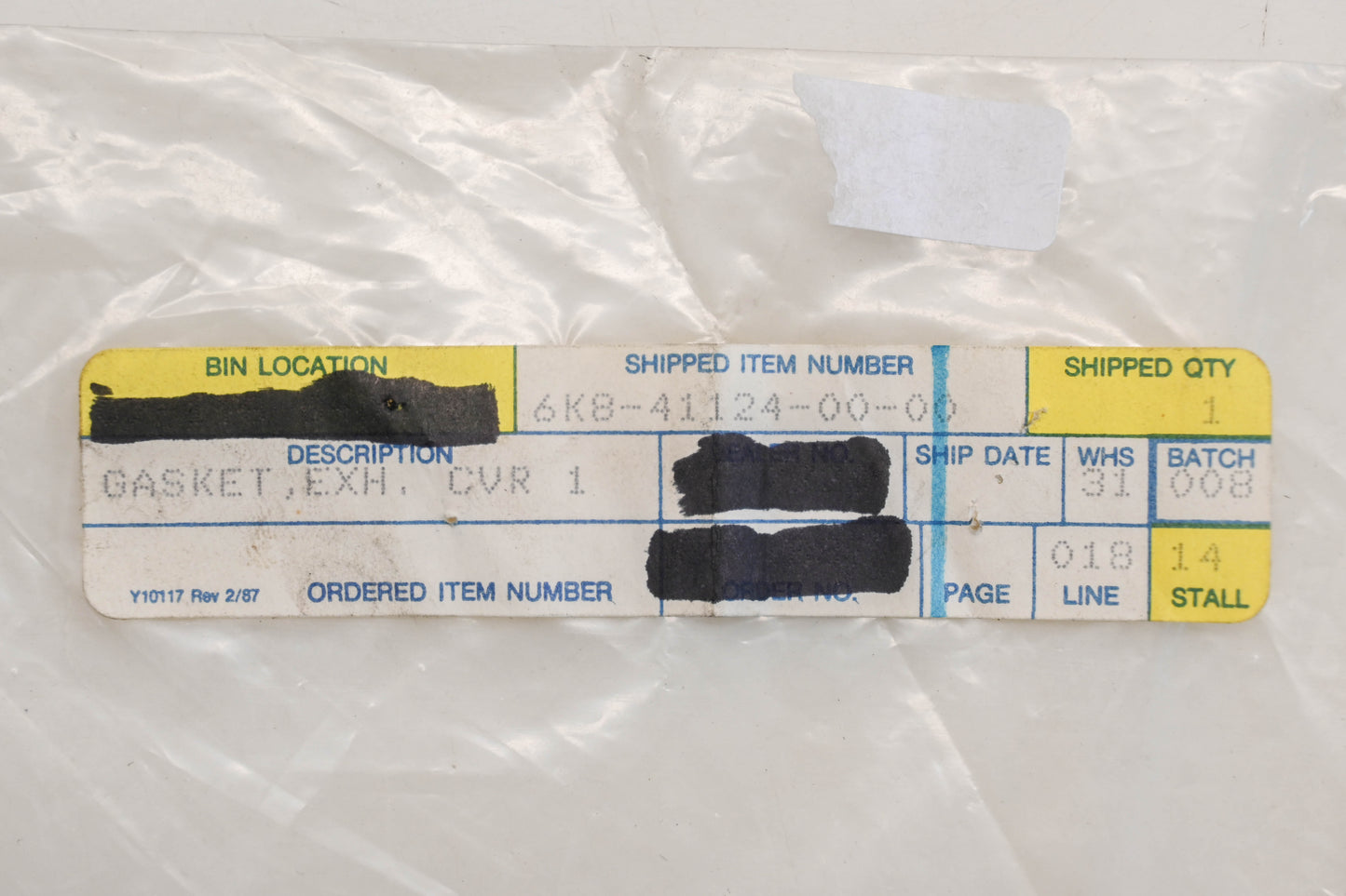 New OEM Yamaha 6K8-41124-00-00 Exhaust Outer Gasket Qty 1 NOS