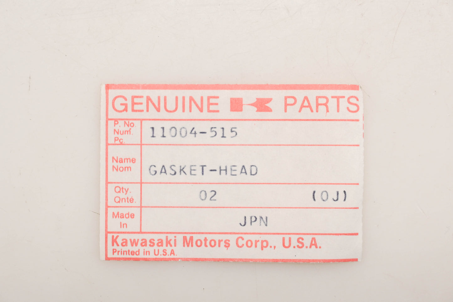 New OEM Kawasaki 11004-515 Head Gaskets Qty 2 NOS