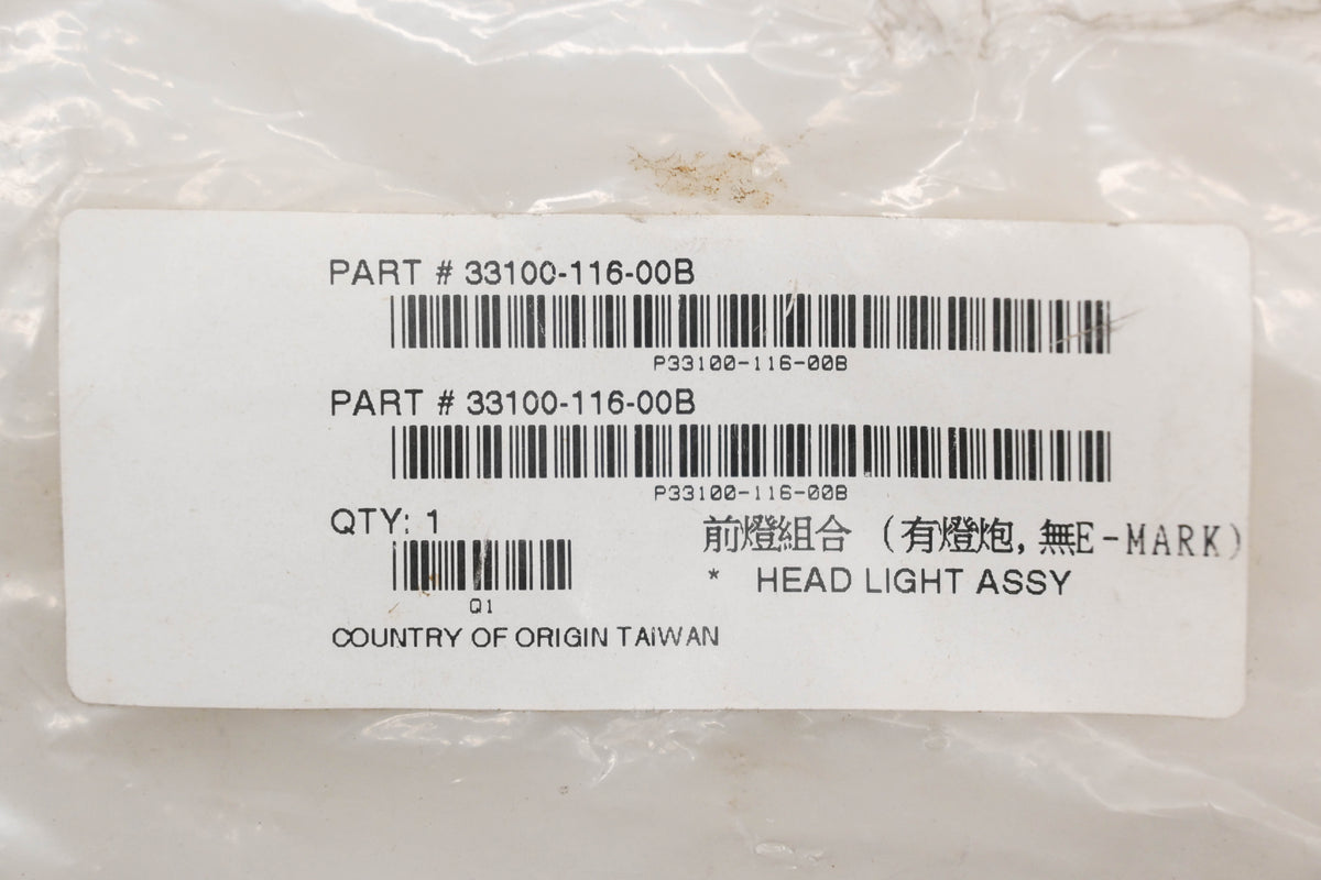 Alpha Sports 33100-116-00B Headlight Assembly Qty 1 NOS