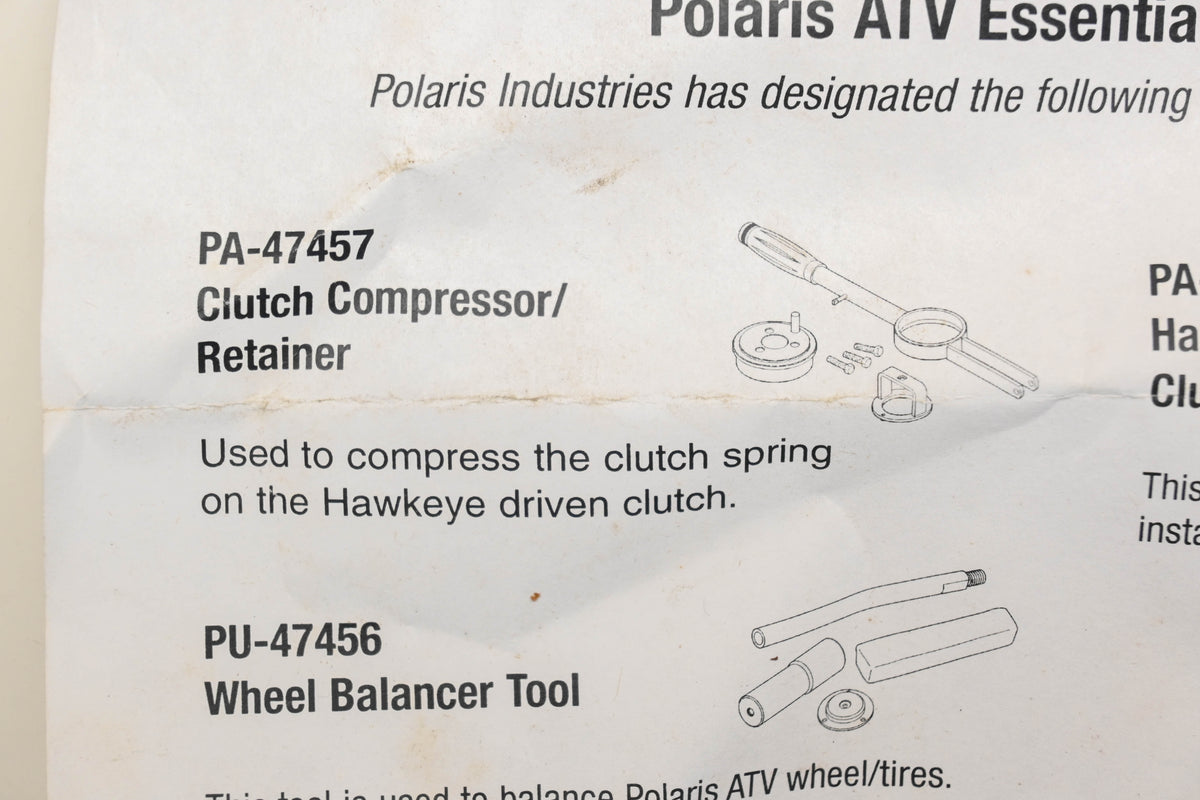 New OEM Polaris PA-47457 Driven Clutch Compressor Retainer Tool Kit Qty 1 NOS