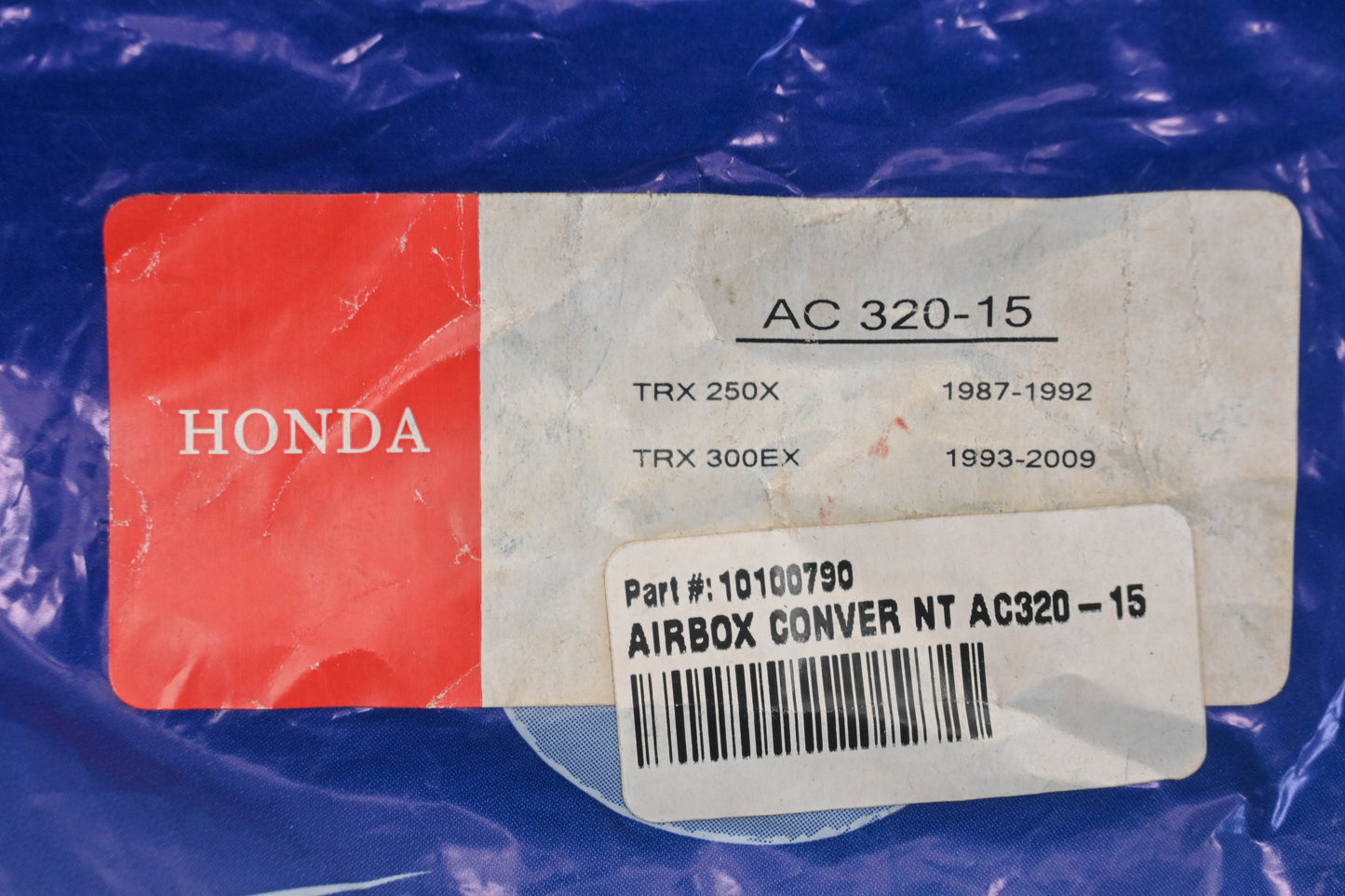 No-Toil AC320-15, 1010-0790, 10100790 Air Box & Exhaust Plug Honda TRX250X TRX300EX Qty 1 NOS