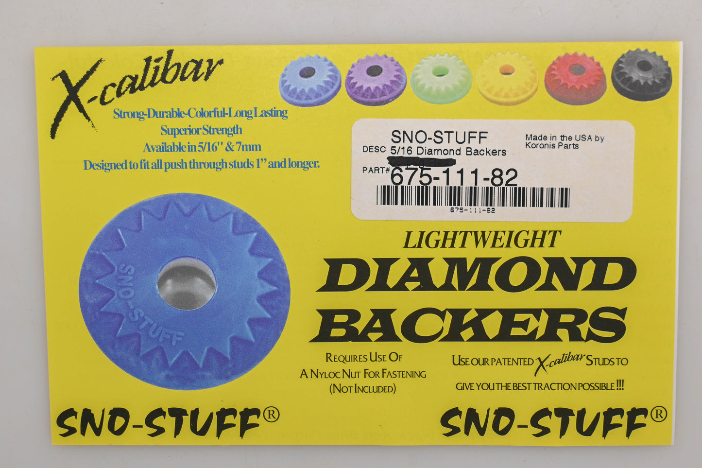 Sno-Stuff 675-111-82 X-Calibur 5/16 Diamond Backer Plates Red Qty 24 NOS