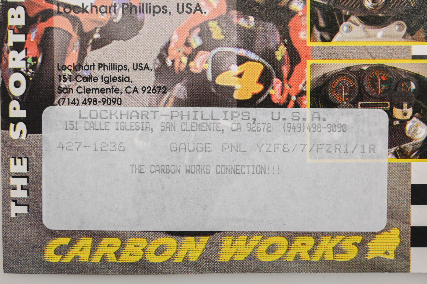 Lockhart Phillips 427-1236 Carbon Fiber Gauge Panel Kit YFZ600 FZ1000 Qty 1 NOS