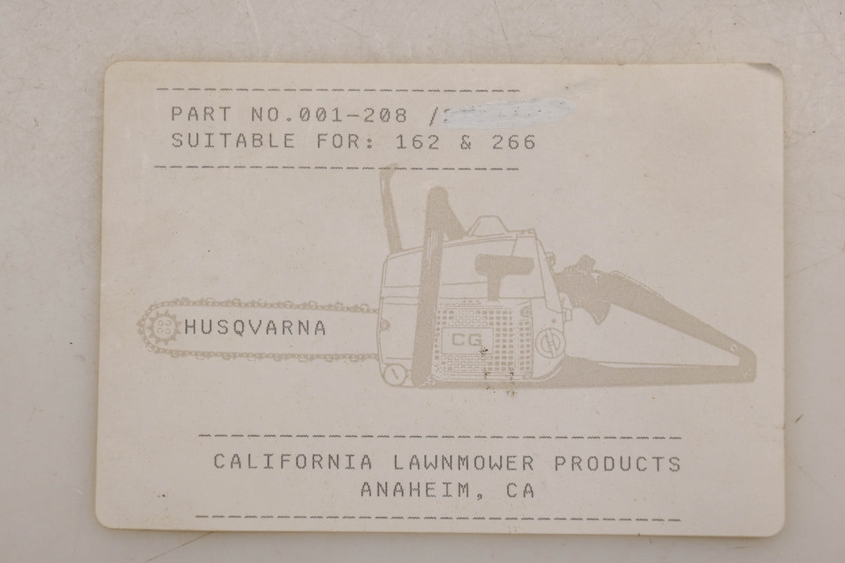California Lawnmower Products 001-208 Gasket Kit Husqvarna 162 266 Qty 1 NOS