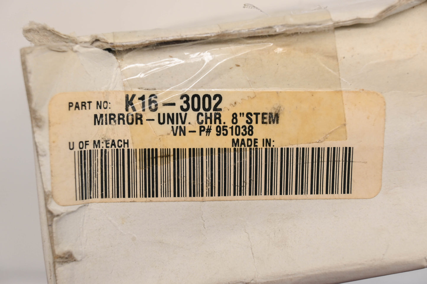 Ken Sean K16-3002, 951038 Universal Chrome Mirror Qty 1 NOS
