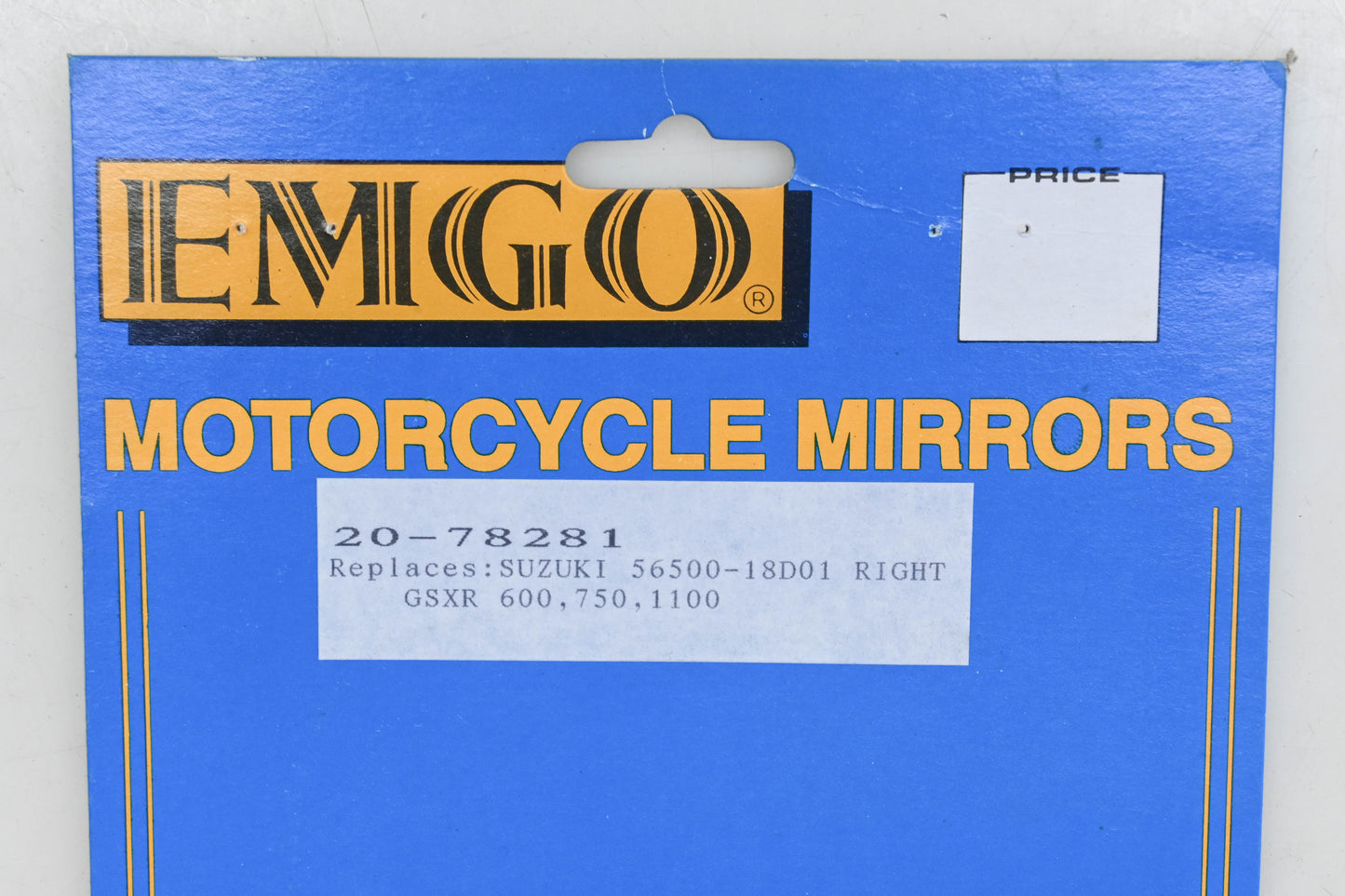 Emgo 20-78281, 2300-040, 56500-18D01 Right Mirror Black Fits Suzuki GSXR 600 750 Qty 1 NOS