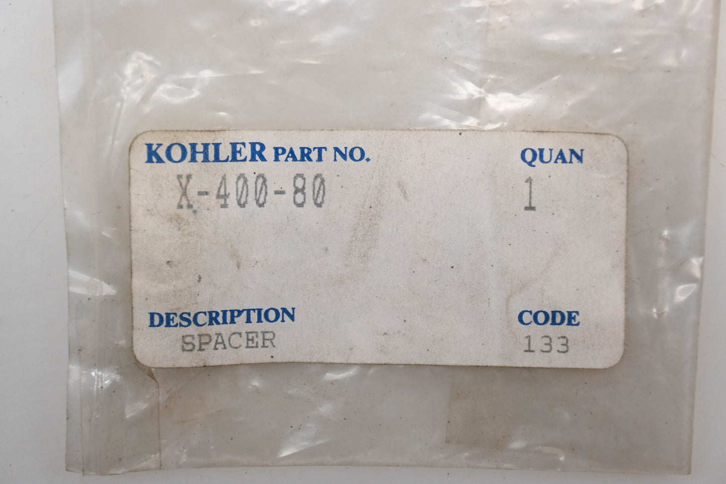 Kohler X-400-80 Spacer Qty 1 NOS