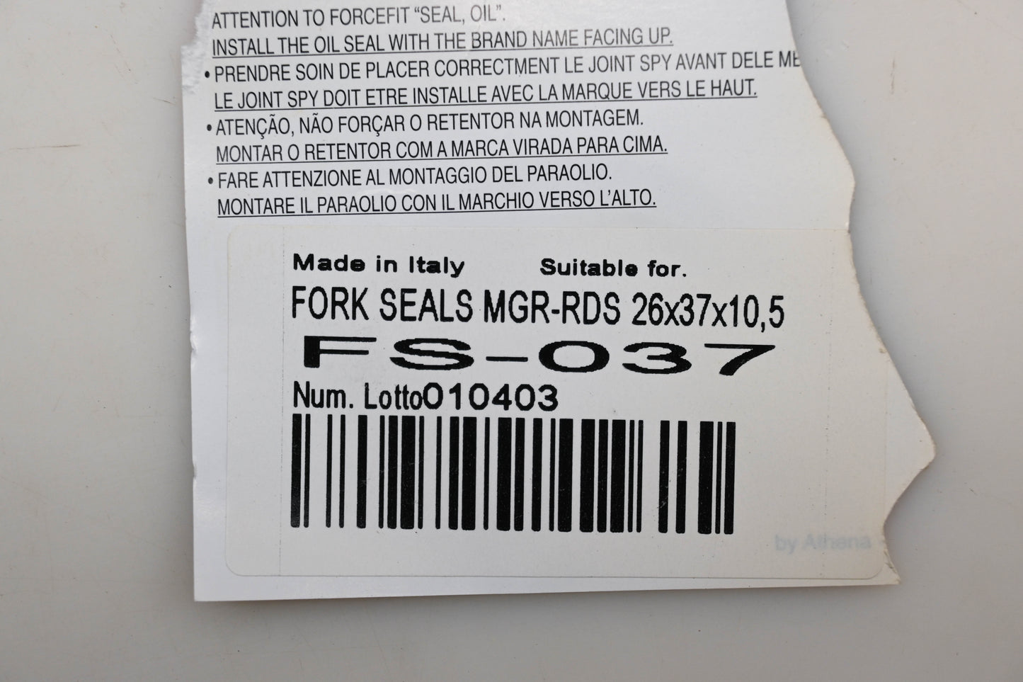 Parts Unlimited FS-037 Front Fork Seal Kit Qty 1 NOS